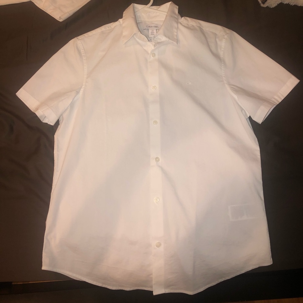 calvin klein white button up